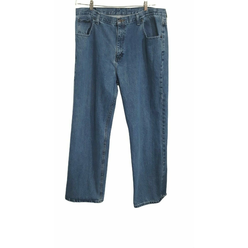 Arizona Jeans Men's 40x32 Relaxed Straight Med Blue Wash High Rise Distressed